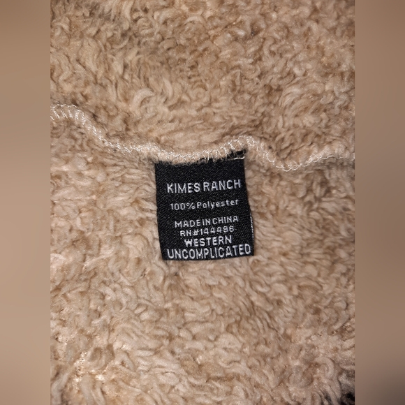 Kimes Ranch LL Bourbon Khaki Tan 1/4 Zip Fuzzy Fleece Sweatshirt women’s XXL - Picture 8 of 10